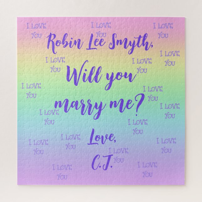 Personalised Rainbow Proposal Jigsaw Puzzle (Vertical)