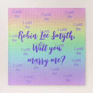 Personalised Rainbow Proposal Jigsaw Puzzle