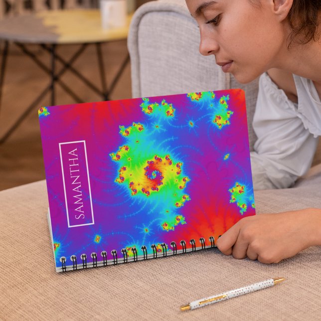 Personalised Rainbow Spiral Fractal Notebook (Creator Uploaded)