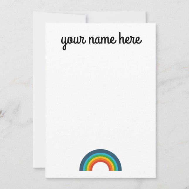 Personalised Rainbow Stationery Notecards (Front)