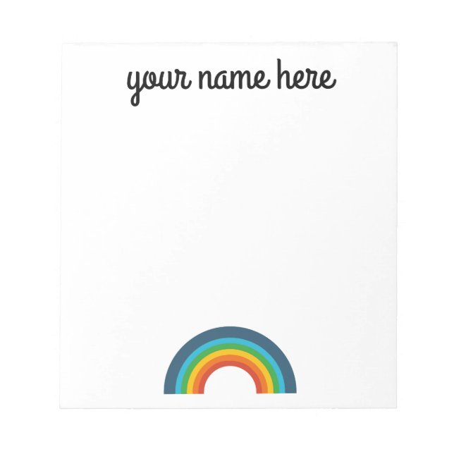 Personalised Rainbow Stationery Notepad (Front)