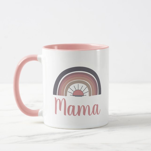 Personalised rainbow sun Mama Mug (Left)