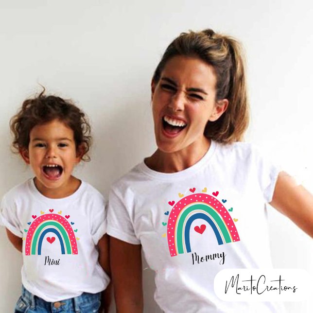 Personalised rainbow t-shirt with the phrase mommy (Creator Uploaded)