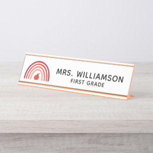 Personalised Rainbow Teacher Name Desk Name Plate