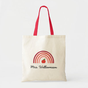 Personalised Rainbow Teacher Tote Bag