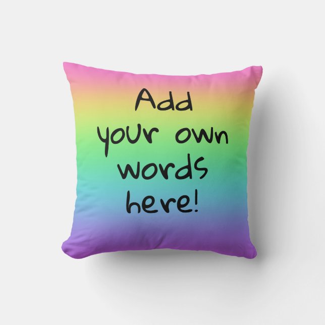 Personalised Rainbow Throw Pillow (Front)
