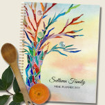 Personalised Rainbow Tree 2022 Family Meal  Planner<br><div class="desc">This unique Meal Planner features a mosaic tree in the colours of the rainbow on a watercolor background.
Easily customisable with your name and year.
Because we create our own artwork you won't find this exact image from other designers.
Original Mosaic © Michele Davies.</div>