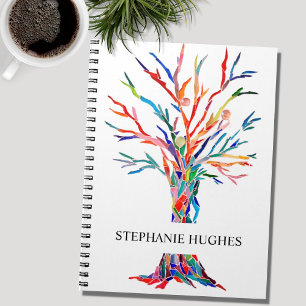 Personalised Rainbow Tree  Notebook