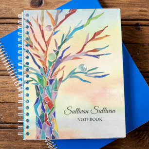 Personalised Rainbow Tree  Notebook