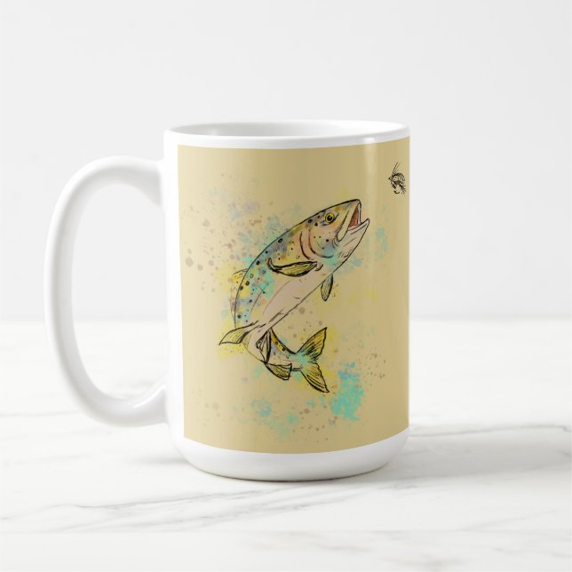 Personalised Rainbow Trout 15oz. Ceramic Mug (Left)