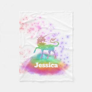 Personalised Rainbow Unicorn Baby Blanket