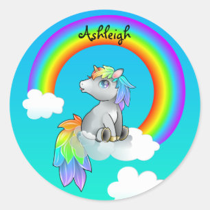 Personalised Rainbow Unicorn Customisable sticker