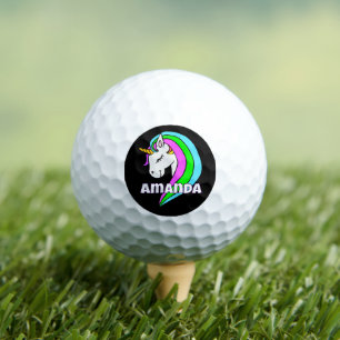 Personalised Rainbow Unicorn Golf Balls
