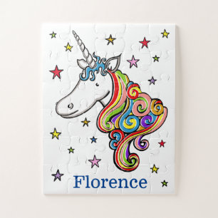 Personalised Rainbow Unicorn Large Piece Puzzle