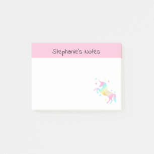 Personalised Rainbow Unicorn Post-it Notes