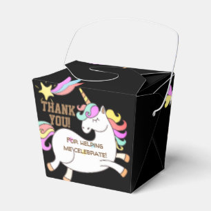 Personalised Rainbow Unicorn Thank You Party Favour Box