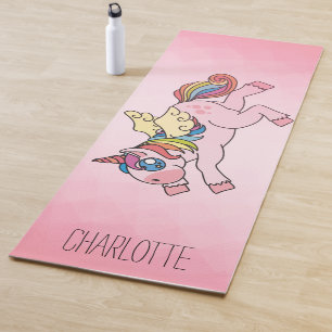 Personalised Rainbow Unicorn Yoga Mat