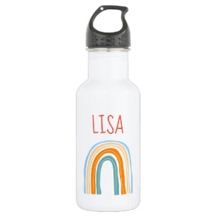 Personalised rainbow water bottle gift for kids