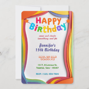 Personalised Rainbow Waves Birthday Card