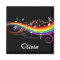 Personalised Rainbow White Music Notes on Black