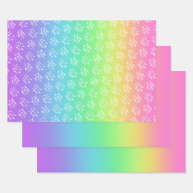 Personalised Rainbow Wrapping Paper Sheet (Set)