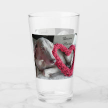 Personalised Rain's Heart - Weimeraner Dog Glass