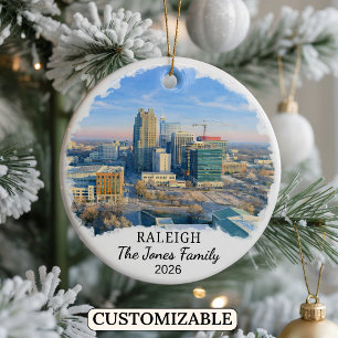 Personalised Raleigh Ornament, North Carolina Ceramic Ornament