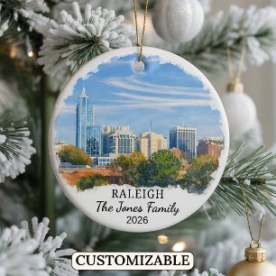 Personalised Raleigh Ornament, North Carolina Ceramic Ornament