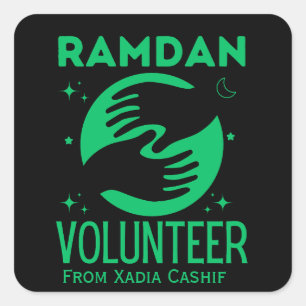 Personalised Ramadan Volunteer Square Sticker