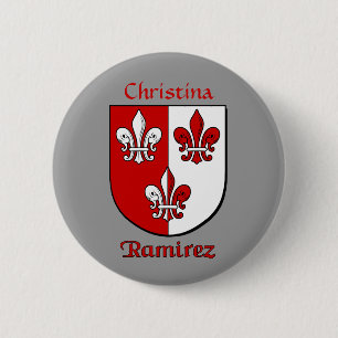 Personalised Ramirez Historical Shield 6 Cm Round Badge