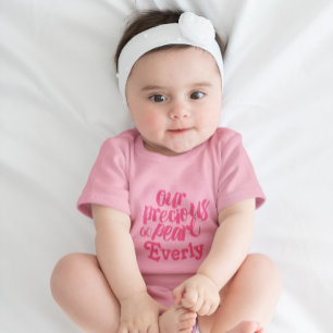 Personalised Raspberry Pink Precious Pearl Baby Bodysuit