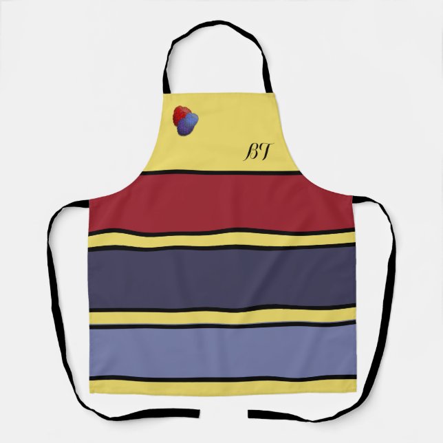 Personalised Raspberry Tart-Coloured Apron (Front)