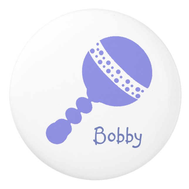 Personalised Rattle Drawer Knob (Front)