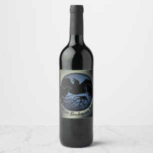 Personalised Raven Bottle Labels Bird Art Labels