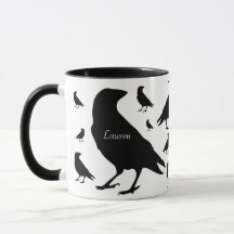 Personalised Raven Crow All Over Print Coffee