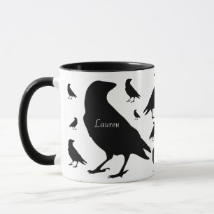 Personalised Raven Crow All Over Print Coffee Mug