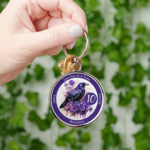 Personalised Raven Recovery Milestone Gift Key Ring