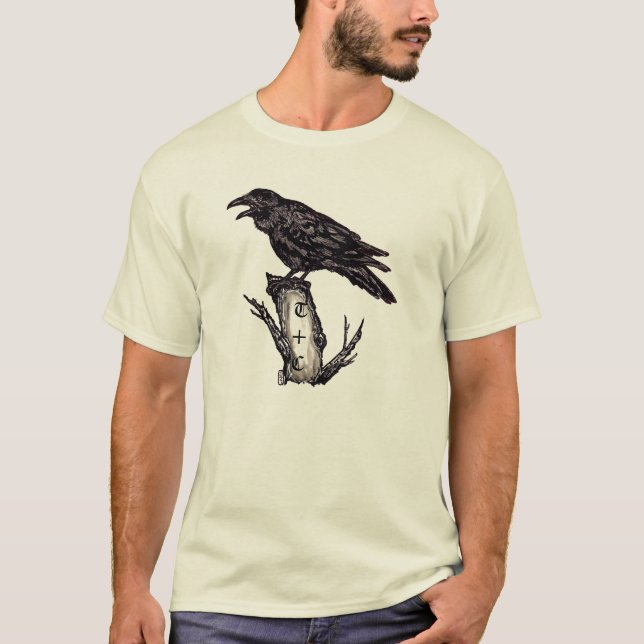 Personalised Raven T Shirt, Striking Original Art T-Shirt (Front)