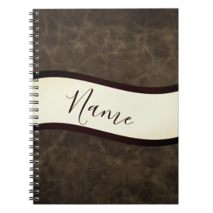Personalised rawhide look notebook