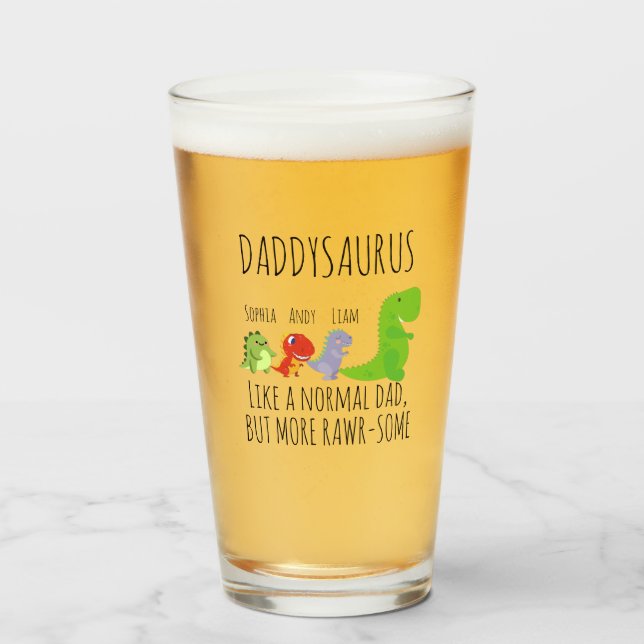 Personalised rawr-some Daddysaurus    Glass (Front Filled)