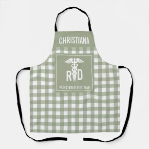 Personalised RD Registered Dietician Plaid Pattern Apron