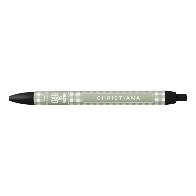 Personalised RD Registered Dietician Plaid Pattern Black Ink Pen (Front)