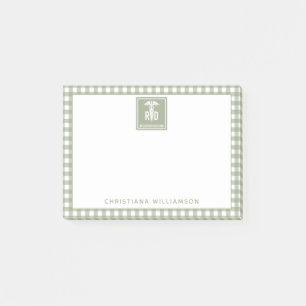 Personalised RD Registered Dietician Plaid Pattern Post-it Notes