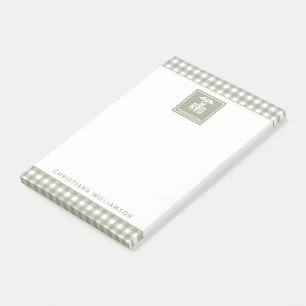 Personalised RD Registered Dietician Plaid Pattern Post-it Notes