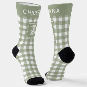 Personalised RD Registered Dietician Plaid Pattern Socks