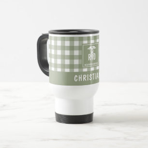 Personalised RD Registered Dietician Plaid Pattern Travel Mug