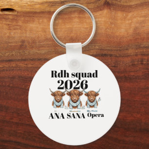 Personalised RDH Highland Cow Graduation Gift Cu Key Ring