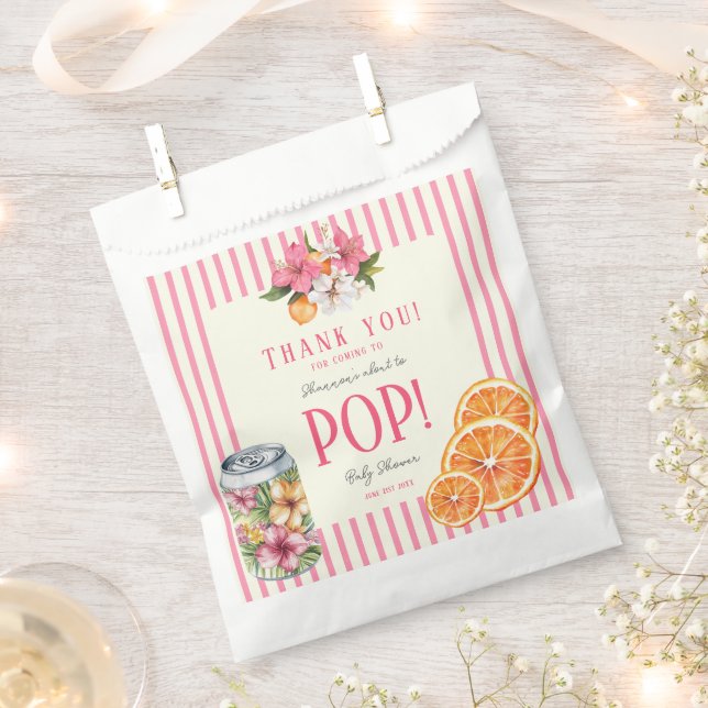 personalised Ready to Pop Tropical Floral Citrus  Favour Bag (Clipped)