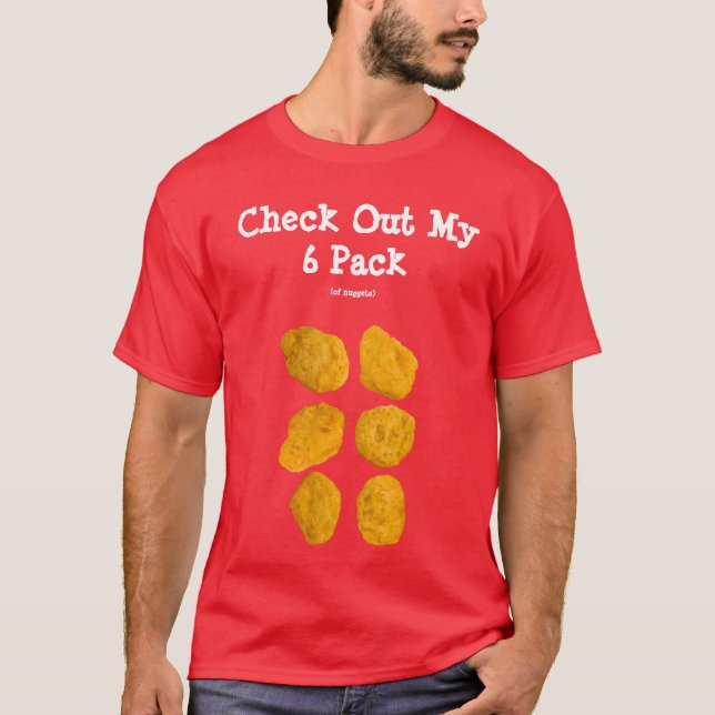 Personalised Real Chicken Nuggets Funny 6 Pack Abs T-Shirt (Front)