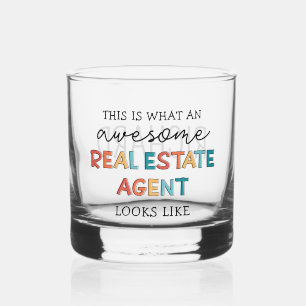 Personalised Real Estate Agent Funny Realtor Whiskey Glass